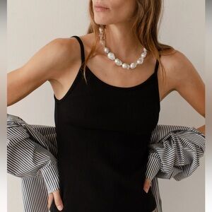 Donni Spaghetti Tank in Black